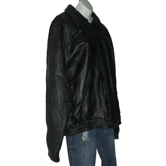 Vintage 90's Leather Jacket Black Gothic egirl alt Goth Whimsygoth Grunge y2k - Picture 2 of 16